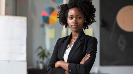 a transgender business executive leading a financial strategy session, looking authoritative and confident, on a clean white background.