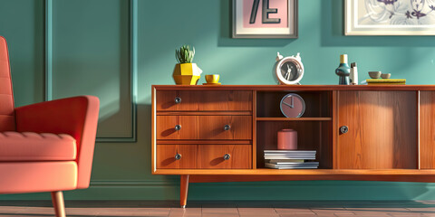 Mid-Century Modern Wall Unit: A vintage-inspired wall unit with clean lines and functional storage space.