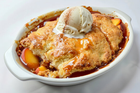 Exquisite Oval Baking Dish Peach Cobbler