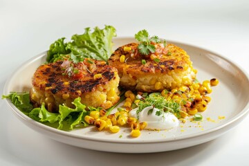 Fototapeta premium Fusion Cuisine: Arepas with Tender Corn Kernels