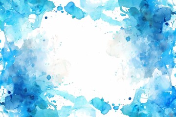 Fototapeta premium 水をイメージした水彩画のフレーム（背景・暑中見舞い・壁紙） 」
