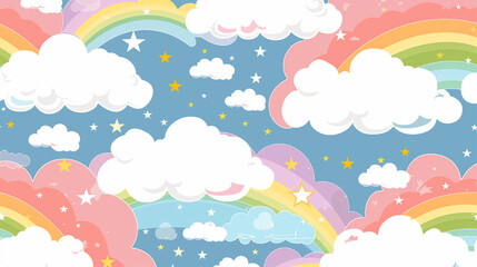Obraz premium A colorful sky with clouds and stars