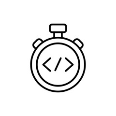 Time Development outline icons, minimalist vector illustration ,simple transparent graphic element .Isolated on white background