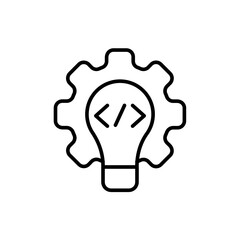 Software Development outline icons, minimalist vector illustration ,simple transparent graphic element .Isolated on white background