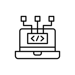 Software Development outline icons, minimalist vector illustration ,simple transparent graphic element .Isolated on white background