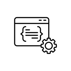 Software Development outline icons, minimalist vector illustration ,simple transparent graphic element .Isolated on white background