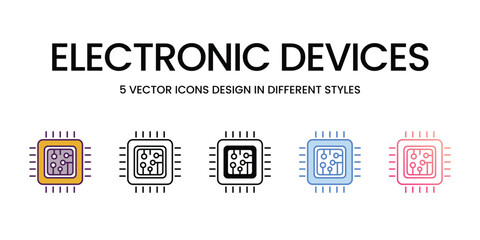 Electronic Devices Icons different style vector stock illustration