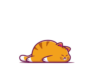 The Fat cute cat  sleep on the floor