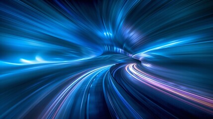 Motion light lines in blue creating a sense of speed and innovation suitable for futuristic branding