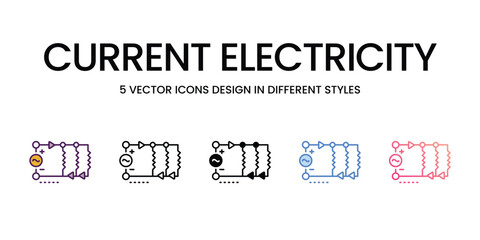 Current Electricity Icons different style vector stock illustration