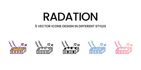 Radation Icons different style vector stock illustration