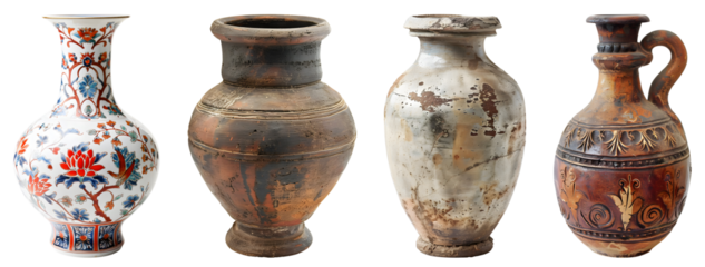 Old vase, PNG set, collection, isolated