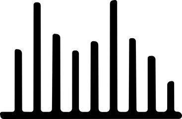 Sound wave icon. Analog and digital audio signal and graph. Music equalizer. Interference voice recording. High frequency radio wave. Vector illustration.