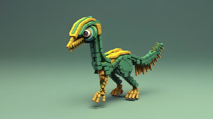 robot Archaeopteryx 3d pixel