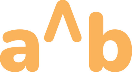 Cute Mathematic Caret Exponent Sign Symbol a^b, Math Subject Education