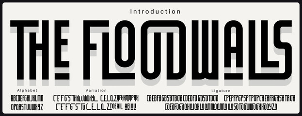 Condensed vector font. Alphabet font with variation and ligature. Classic minimalist font.