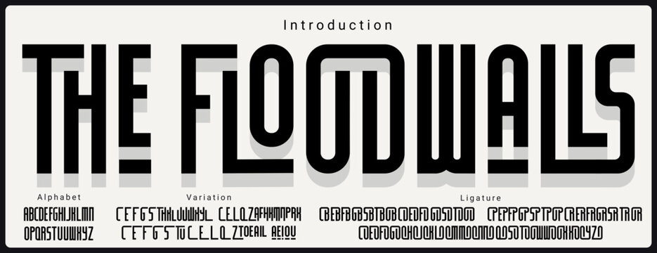 Condensed vector font. Alphabet font with variation and ligature. Classic minimalist font.