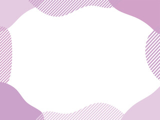 流体シェイプのフレーム　液体の抽象的な流動体のゆるいフレーム　ピンク　紫