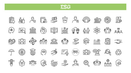 Environmental Social Governance. Ecology, environment, social, icons