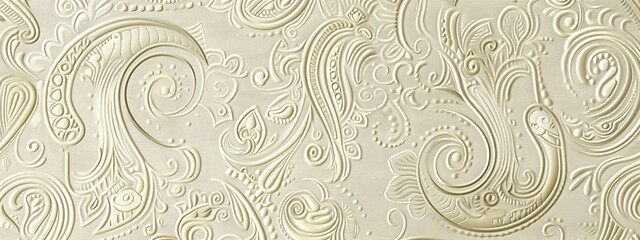 A sophisticated, paisley pattern background with intricate details and soft tones.