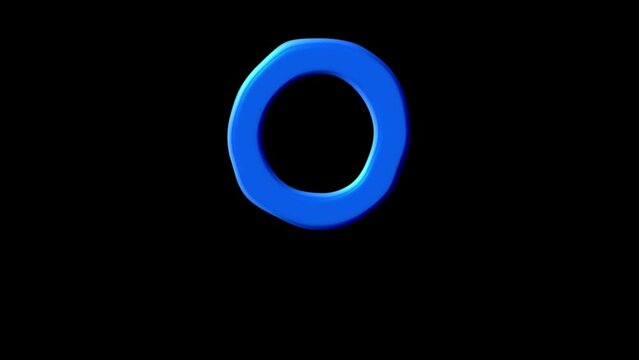Realistic dripping liquid letter o animation