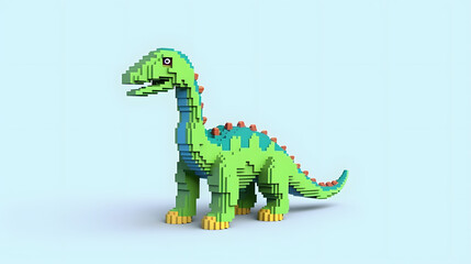 Fototapeta premium robot Brachiosaurus 3d pixel