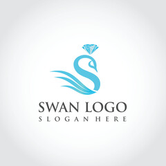 Abstract Swan Logo. Vector Illustration