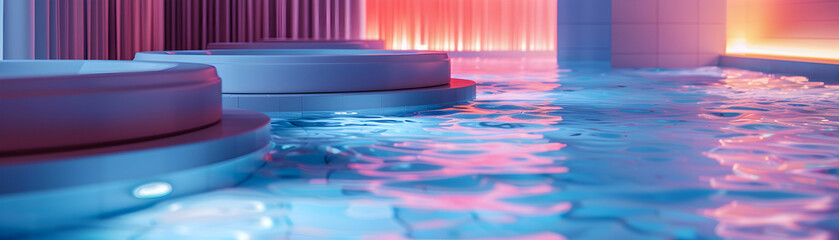 Futuristic Resort with Advanced Smart Hydrotherapy Baths for Rejuvenating Wellness Experience   Photo Realistic Concept