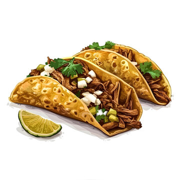recommend clip art: Vector illustration of a taco al pastor on a white background. Suitable for crafting and digital design projects.[A-0002]