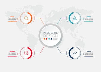 Infographic template business concept with diagram.
