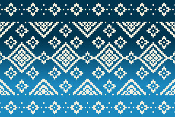 Geometric ikat ethnic oriental traditional design for background, carpet, wallpaper, clothes, wrap, fabric, vector illustration.