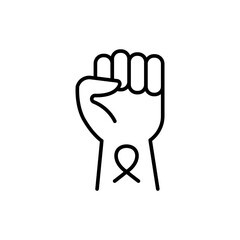 Cancer awareness outline icons, minimalist vector illustration ,simple transparent graphic element .Isolated on white background