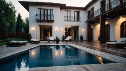 Expensive private villa with swimming pool in a private house
