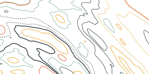 Topographic map background concept. Topo contour map. Rendering abstract illustration. Vector abstract illustration. Geography concept. paper texture design