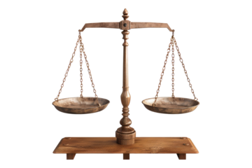 Imbalance scale isolated on transparent background