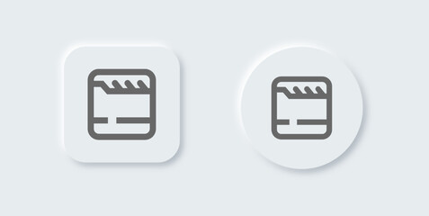 Film line icon in neomorphic design style. Cinema signs vector illustration.