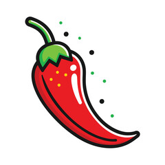 Red Pepper Flakes line vector icon on white background