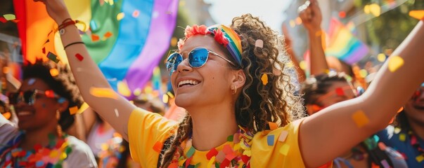 Pride Month community event with diverse participants, showcasing inclusivity and joy