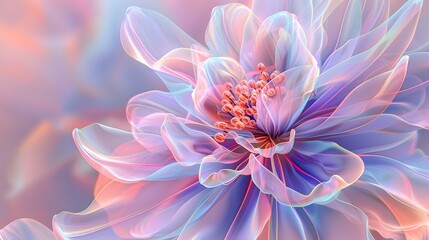 Captivating Holographic Flower with Intricate Internal Structure