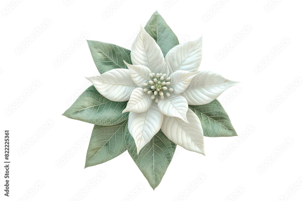 Wall mural white poinsettia isolated on transparent background - Wall murals