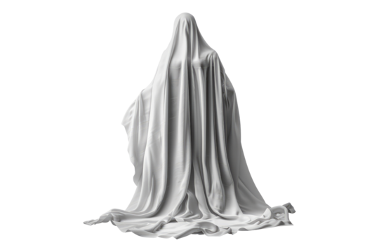 White ghost isolated on transparent background