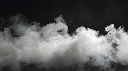 Fototapeta premium Black scene with grey smoke in the background. Blue mist on the ground. Fog backdrop.