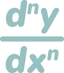 Cute nth Times Derivative Sign Mathematic Symbol dny/dxn, Math Subject Education
