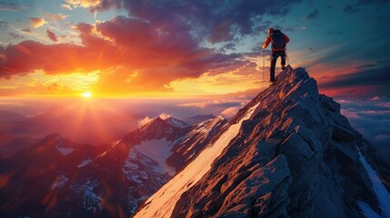 Mountain climber peak ad