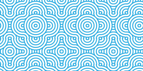 Overlapping Pattern Minimal diamond geometric waves spiral and abstract circle wave line. blue color seamless tile stripe geometric create retro square line backdrop pattern background.
