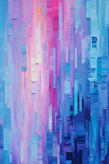 Obraz premium Painting of blue and pink abstract background with vertical lines.