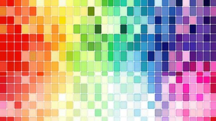 Small squares of different colors come together to form a beautiful, colorful pattern.pride month