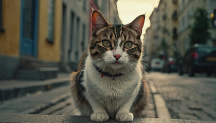 World Homeless Animal Day. a stray cat. a stray cat on the street. stray animals in the city