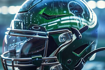 a football helmet with a helmet on