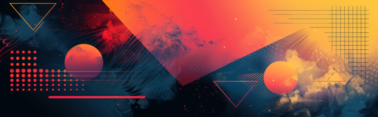 Naklejka premium minimalistic website cover background featuring abstract geometric patterns. Design with a mix of sharp and soft edges to create visually engaging compositions.